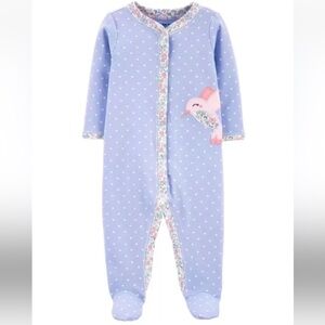 🍊5/$25 Carter's Newborn Light Blue Bird Print Footie